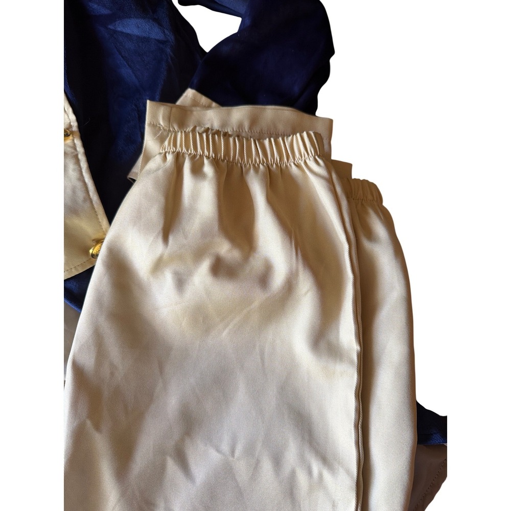Revolutionary Costume Blue Cream Prince Charming Colonial Set Jacket Pants 160 - Picture 5 of 8
